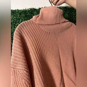 Cowl Neck Knit Sweater Cropped